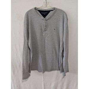 Y2K Tommy Hilfiger Gray Henley and Blue Quarter Zip Sweater Bundle of 2 Size XL